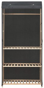 vidaXL Ντουλάπα με 3 Ράφια Γκρι 79 x 40 x 170 εκ. Υφασμάτινη
