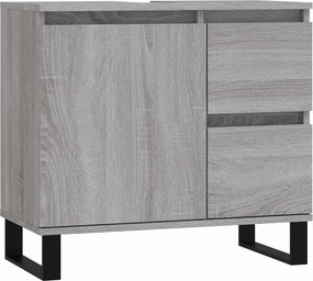 vidaXL Ντουλάπι Μπάνιου Γκρι Sonoma 65x33x60 εκ. Επεξεργασμένο Ξύλο