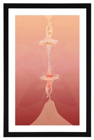 Αφίσα με πασπαρτού Χορός μπαλαρίνας - 60x90 white