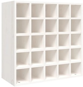 vidaXL Κάβα Κρασιών Λευκό 56 x 25 x 56 εκ. από Μασίφ Ξύλο Πεύκου