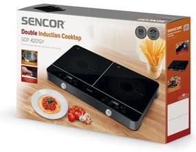 Φορητή Επαγωγική Εστία Διπλή 3500W 12-26cm Sencor SCP 4201GY Μαύρη