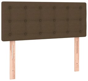 vidaXL Κρεβάτι Boxspring με Στρώμα Σκούρο Καφέ 120x190 εκ Υφασμάτινο