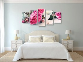 5 μέρη εικόνα τριαντάφυλλα ανθισμένα - 100x50