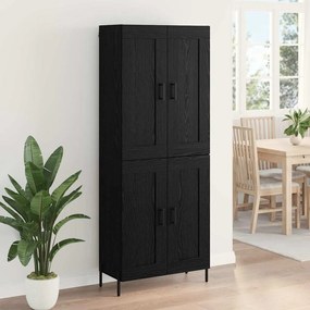 vidaXL Highboard 2 pcs Μαύρη Οξυά Επεξεργασμένο ξύλο