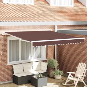 vidaXL Τέντα Πτυσσόμενη Χειροκίνητη Καφέ 300x250 εκ.