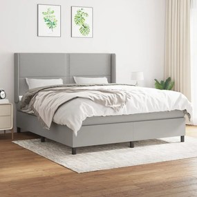 vidaXL Κρεβάτι Boxspring με Στρώμα Αν. Πράσινο 160x200εκ Υφασμάτινο