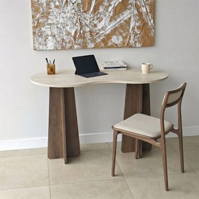 Γραφείο Τραβερτίνη / Καρυδί EROLO 120x60x75