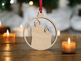 Intra απο ξύλο plywood 3mm-4mm πάχος – Χριστουγεννιάτικο στολίδι με κεριά 20x20 cm INTRAVECTRY-MY545613