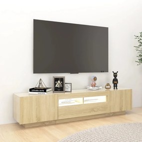 vidaXL Έπιπλο Τηλεόρασης με LED Sonoma Δρυς 180 x 35 x 40 εκ.