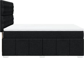 vidaXL Κρεβάτι Boxspring με Στρώμα Μαύρο 140x200 εκ. Υφασμάτινο