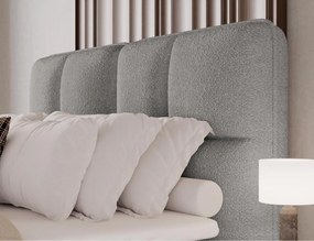 Επενδυμένο κρεβάτι Tario-Γκρι-140 x 200