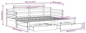 Καναπές Κρεβάτι Συρόμενος Χωρίς Στρώμα 90x190 εκ. &amp; Συρτάρια - Λευκό