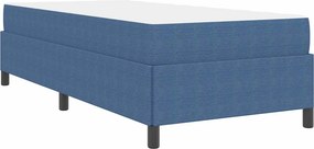 vidaXL Σκελετός Κρεβατιού με στρώμα Μπλε 90 x 200 cm ύφασμα