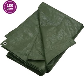 vidaXL Μουσαμάς Πράσινος 180 γρ./μ.² 2x3 μ. από HDPE