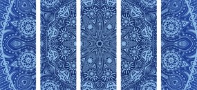 Εικόνα 5 τμημάτων όμορφη Μάνταλα με δαντέλα σε μπλε - 200x100