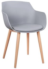 Dining chair Lucie  Grey with metallic legs 56x57x80 cm