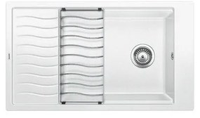 Blanco Elon XL 8 S White SILGRANIT™ PuraDur™ Γρανιτένιος Νεροχύτης Ένθετος με 1 Γούρνα και Πλέγμα Αποστράγγισης 86x50cm
