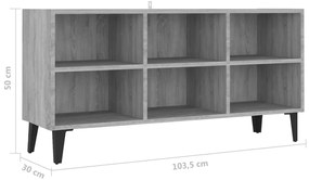 vidaXL Έπιπλο Τηλεόρασης Γκρι 103,5 x 30 x 50 εκ. με Μεταλλικά Πόδια Sonoma