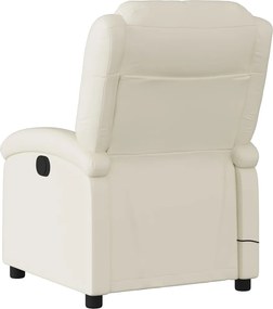 vidaXL Πολυθρόνα Μασάζ Ανακλινόμενη Κρεμ από Συνθετικό Δέρμα