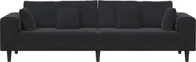 vidaXL Καναπές Μαύρο 250 x 77 x 76 εκ. Βελούδο