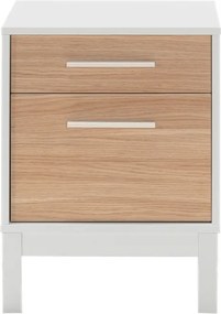 Κομοδίνο London Megapap χρώμα λευκό - oak 45x41x60εκ.