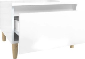 vidaXL Τραπέζι Βοηθητικό Γυαλιστ.Λευκό 50x46x35 εκ. Επεξεργασμένο Ξύλο