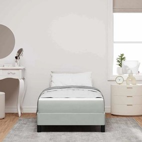 vidaXL Κρεβάτι box spring με στρώμα Ανοιχτό γκρι 80 x 200 cm Βελούδο