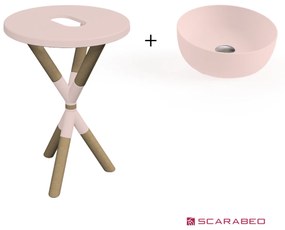 Scarabeo Cross 2501F0-9854 Antique Pink Πάγκος Με Νιπτήρα Glam Pink Ø39εκ.