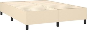 vidaXL Κρεβάτι Boxspring με Στρώμα &amp; LED Κρεμ 140x200 εκ. Υφασμάτινο