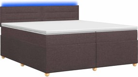 vidaXL Κρεβάτι box spring με στρώμα Σκούρο Καφέ 200 x 200 cm Ύφασμα