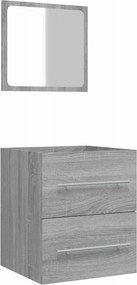 vidaXL Ντουλάπι Μπάνιου με Καθρέφτη Γκρι Sonoma 41x38,5x48 εκ.