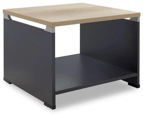 Τραπέζι γραφείου επισκέπτη Lotus χρώμα φυσικό - ανθρακί 60x60x45εκ 60x60x45 εκ.