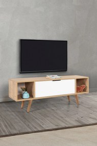 Έπιπλο Τηλεόρασης Sapphire Δρυς / Λευκό FULOOL 130x35x18
