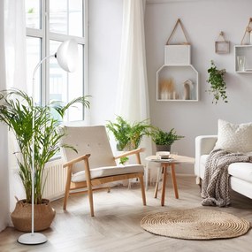 Επιδαπέδιο Φωτιστικό Zack 170cm Λευκό με Λευκή Καμπάνα