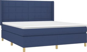 vidaXL Κρεβάτι Boxspring με Στρώμα &amp; LED Μπλε 180x200 εκ. Υφασμάτινο