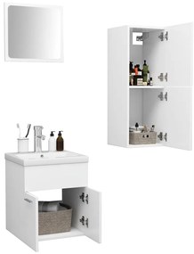 vidaXL Σετ Επίπλων Μπάνιου Λευκό από Μοριοσανίδα