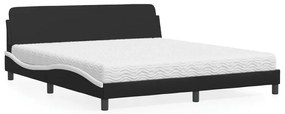 vidaXL Κρεβάτι με Στρώμα Μαύρο/Λευκό 180x200 εκ. από Συνθετικό δέρμα