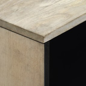vidaXL Κομοδίνα με συρτάρι Λευκό και Μαύρο 50 x 33 x 60 εκ