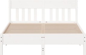 vidaXL Σκελετός Κρεβ. Χωρίς Στρώμα Λευκό 150x200 εκ Μασίφ Πεύκο
