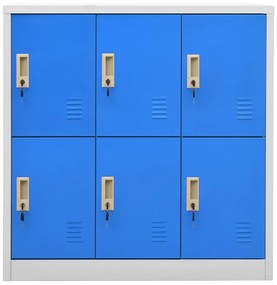 vidaXL Φοριαμός Ανοιχτό Γκρι / Μπλε 90 x 45 x 92,5 εκ. Ατσάλινος