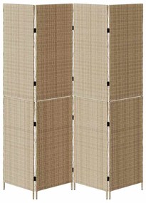 vidaXL Διαχωριστικό Δωματίου Μπεζ 196 x 200 cm συνθετικό ρατάν