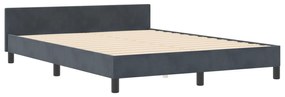 vidaXL Κρεβάτι  Σκούρο Γκρι 180x200 εκ. Βελούδο