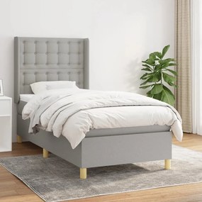 ΚΡΕΒΑΤΙ BOXSPRING ΜΕ ΣΤΡΩΜΑ ΑΝΟΙΧΤΟ ΓΚΡΙ 100X200 ΕΚ. ΥΦΑΣΜΑΤΙΝΟ 3132289