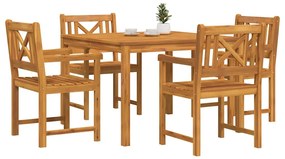 vidaXL Σέτ φαγητού για κήπο 5 pcs Καφέ Μασίφ ξύλο ακακίας