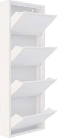 Shoe Cabinet 4 Piece Metal - White White