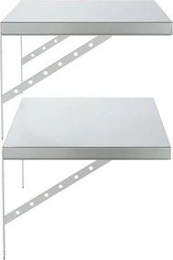 vidaXL Ράφια Τοίχου 2 τεμ. Ασημί 75x40 εκ. Ανοξείδωτο Ατσάλι