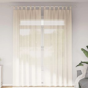 vidaXL Κουρτίνες Voile με Καρτέλα Κορυφή 2 τεμάχια Κρεμ