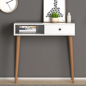 Κονσόλα Napoli Megapap χρώμα λευκό 90x29x88εκ.