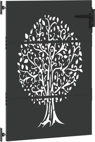 vidaXL Πύλη Κήπου Μαύρο 85 x 150 cm Ατσάλι με Επικάλυψη Πούδρας