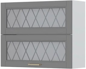 Ντουλάπι κρεμαστό Tahoma V7-90-2KSP με βιτρίνα-Γραφίτης